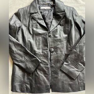 Wilson leather women’s size 1X black leather coat jacket